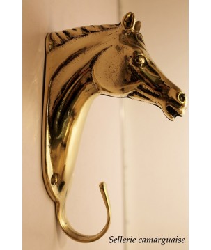 Crochet tête cheval laiton