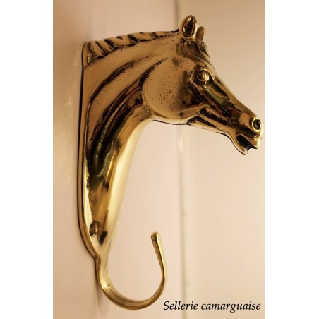 Crochet tête cheval laiton