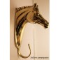 Crochet tête cheval laiton