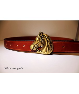 Ceinture cuir, Tête de cheval