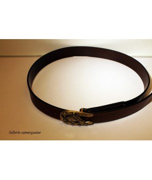Ceinture cuir, Fer et tête  de cheval