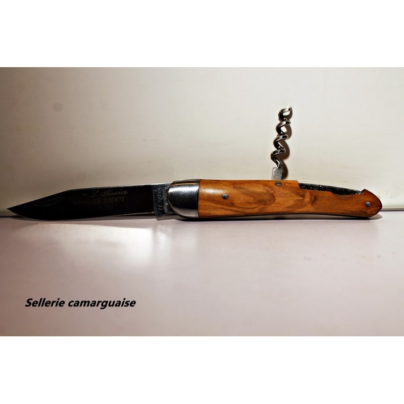 Couteau Alsacien 10 cm + tire bouchon, Olivier