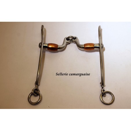 Mors Camargue ponté brisé rouleaux cuivre