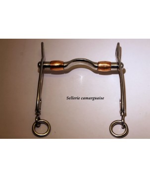Mors Camargue ponté rouleaux cuivre