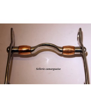 Mors Camargue ponté rouleaux cuivre