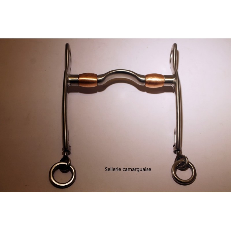 Mors Camargue ponté rouleaux cuivre