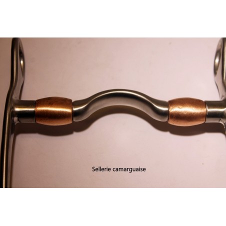 Mors Camargue ponté rouleaux cuivre