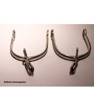 Eperons Camargue inox long courbés