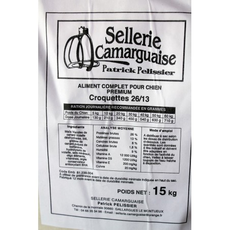 Aliment chien "sellerie camarguaise" 15kg