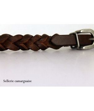 Gourmette cuir tressée