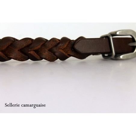 Gourmette cuir tressée