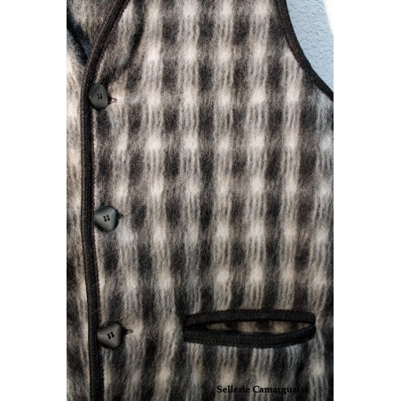 Gilet laine à damier