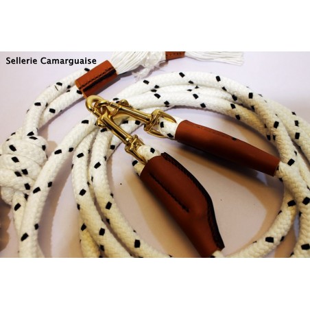 Rênes de caveçon Camargue, Finition cuir