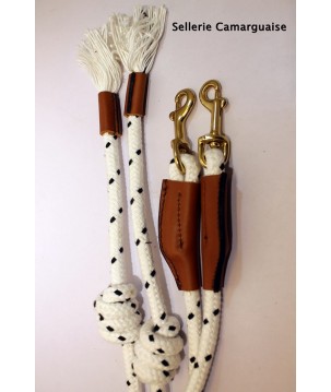 Rênes de caveçon Camargue, Finition cuir