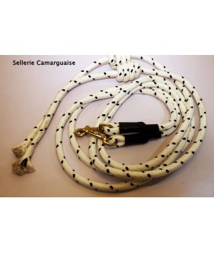 Rênes de caveçon Camargue, Finition gaine noire